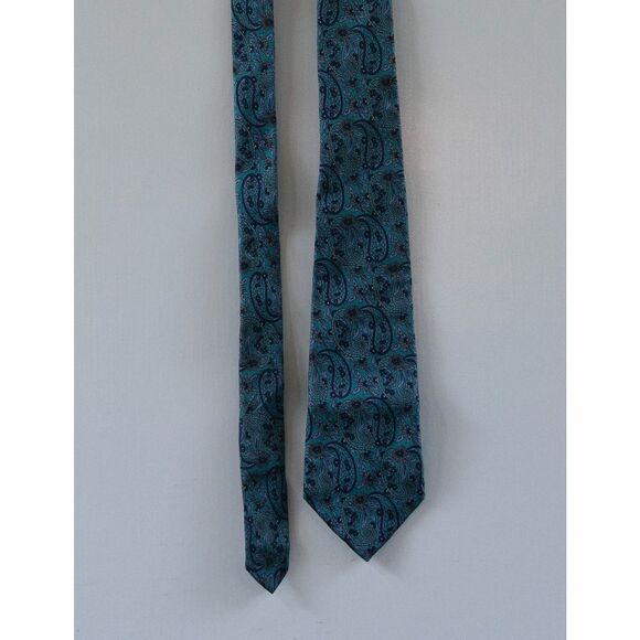 Vintage Christian Dior Monsieur Teal 100% Silk Classic Neck Tie - Picture 1 of 8